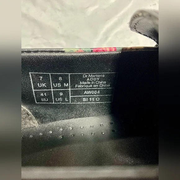 DR. MARTENS ADDY Printed Floral Leather Loafers Shoes Women's Size 9 - Picture 9 of 9